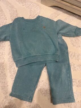 Kids Soft Teal Sweatshirt & Jogger Set